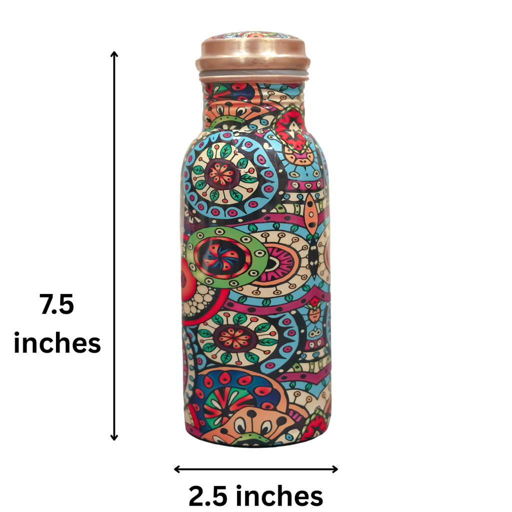 Copper Bottle - 650 ml -Mandala Print
