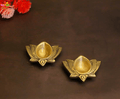 Brass Lotus Diya pair