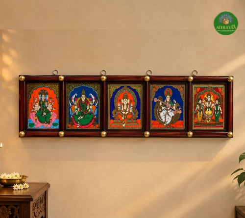 5in1 God -Reverse Glass Tanjore Painting
