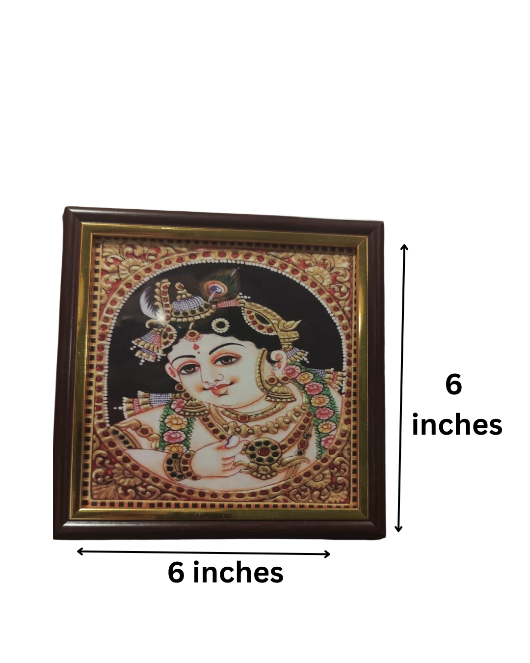 Tanjore Style HD Print Painting - Krishna