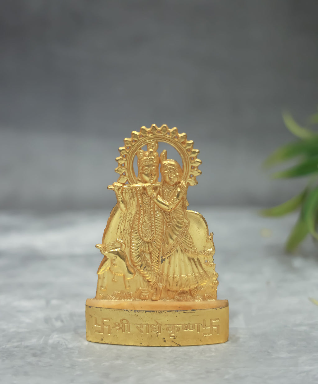 Radha Krishna Idol Gold