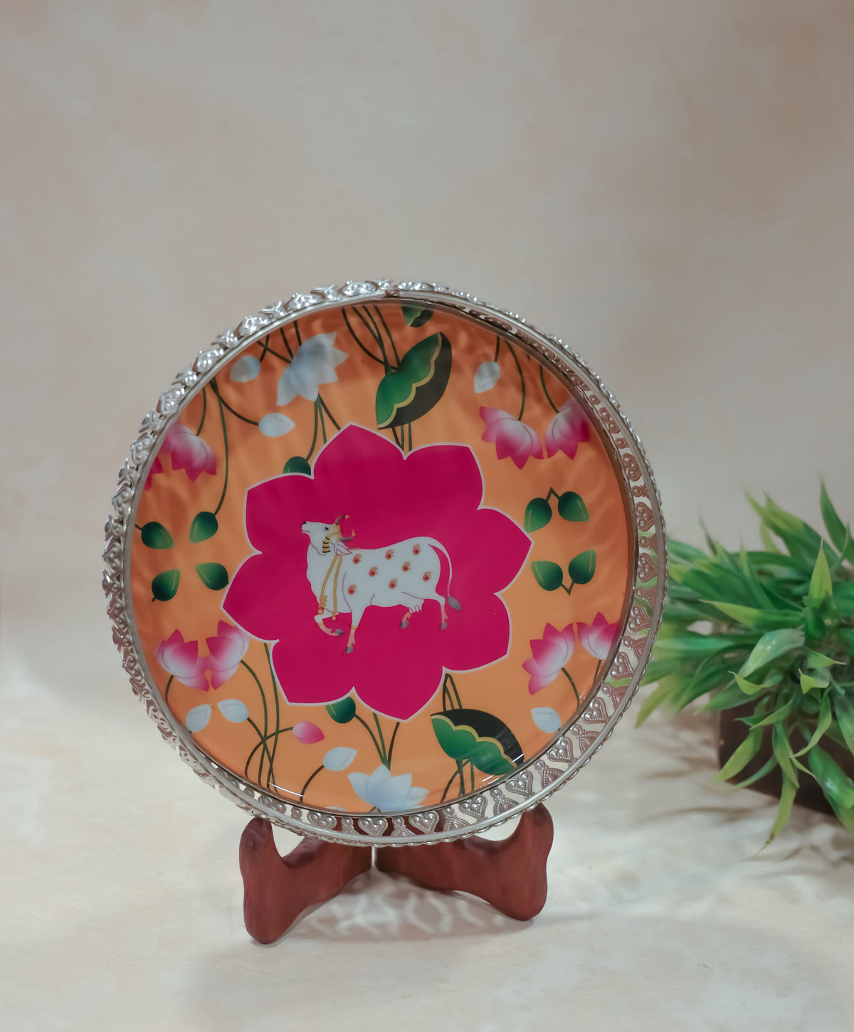 German Silver Pichwai tray