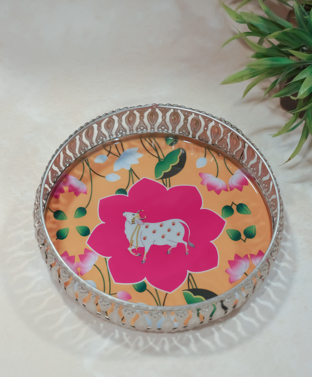 German Silver Pichwai tray
