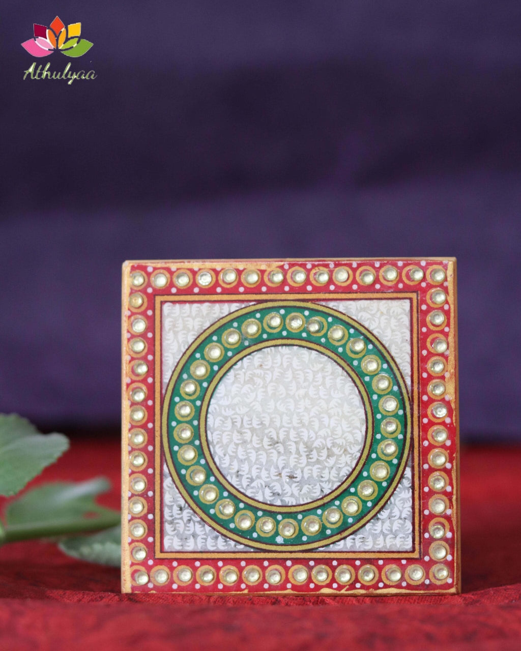 Marble Ganesh on Hexagon Chowki