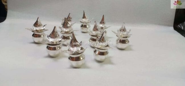 German Silver Mini Kalasha - Set of 10