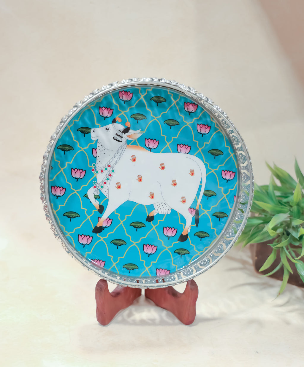 German Silver Pichwai tray