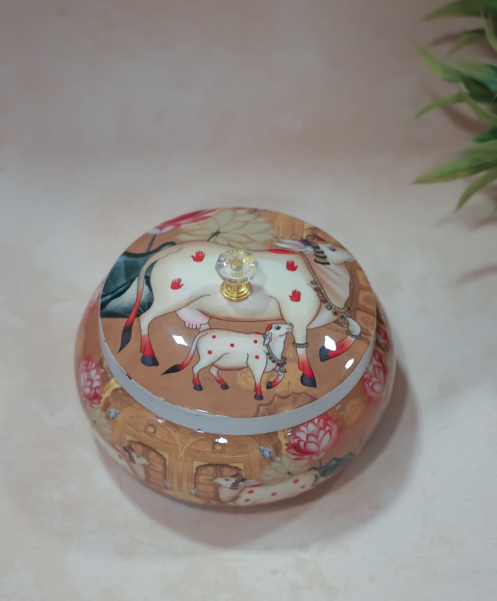 Pichwai Matki Box Lacquer Finish