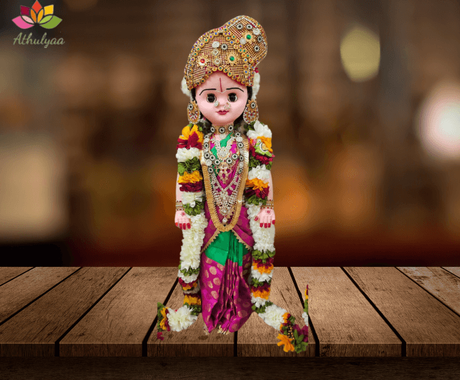 Margazhi Aandal Doll with Golden Crown
