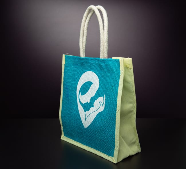 Jute Bag with Mom and Baby printf