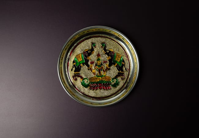 Meenakari Gajalakshmi Plate-7 Inches