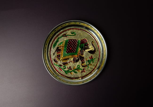 Meenakari Elephant Plate-7 Inches