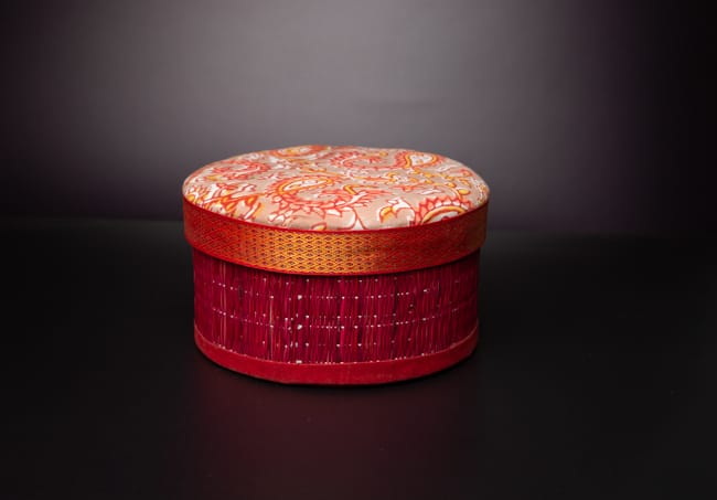 Kora Mat Round kalamkari box