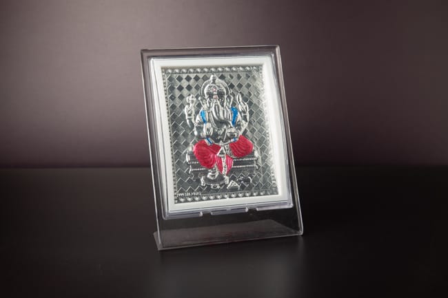 Silver Finish God In Acrylic Frame
