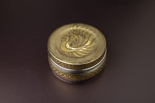 Golden Peacock Dry Fruit Steel Box