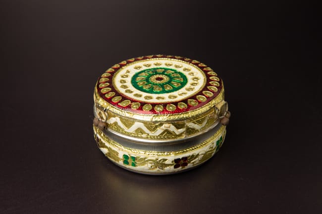 Meenakari Dry Fruit Steel Box with Ghungroo