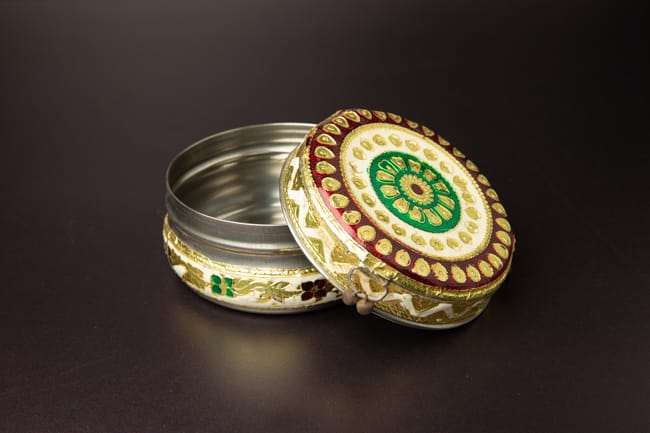 Meenakari Dry Fruit Steel Box with Ghungroo