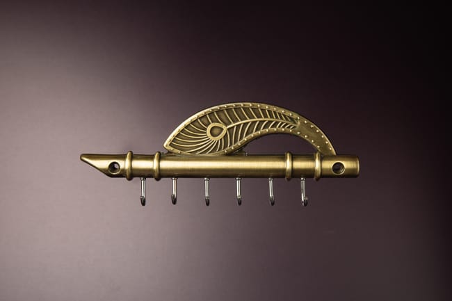 Metal Flute with quill key holder
