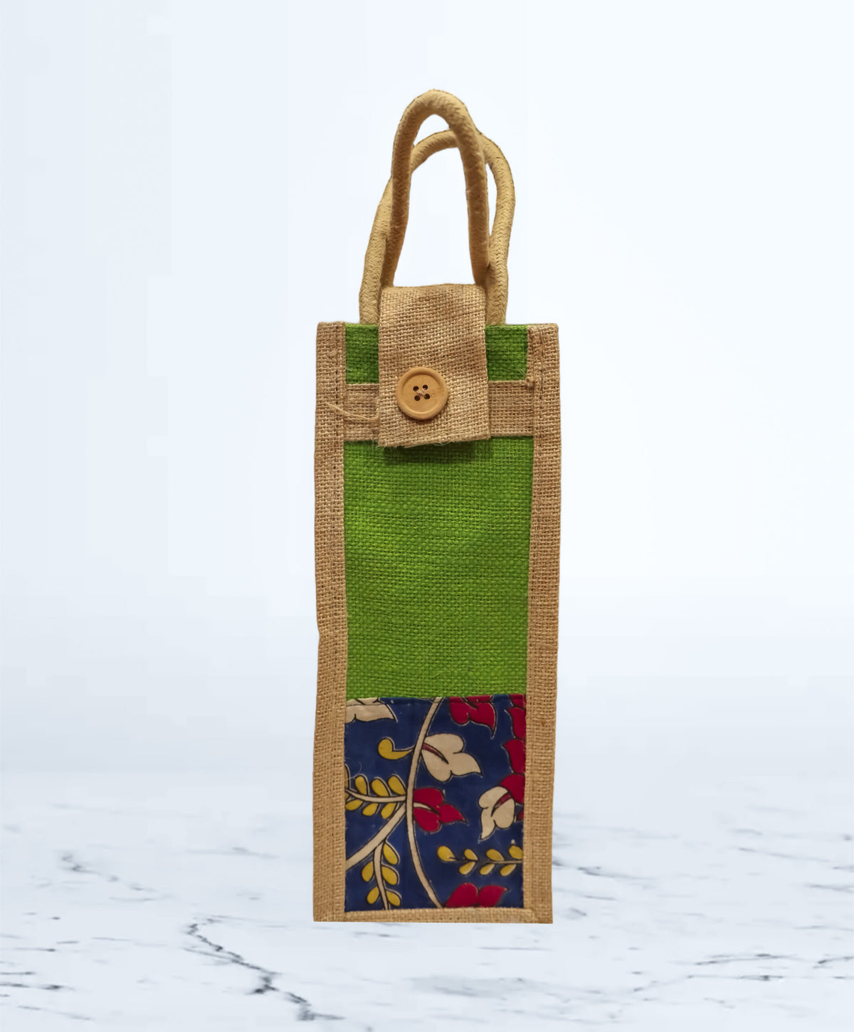 Jute Kalamkari Bottle bag