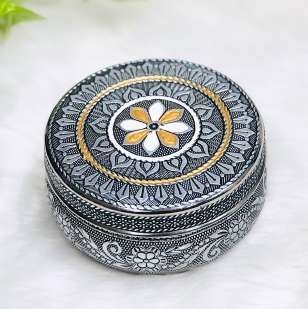 Oxidised floral Steel Box