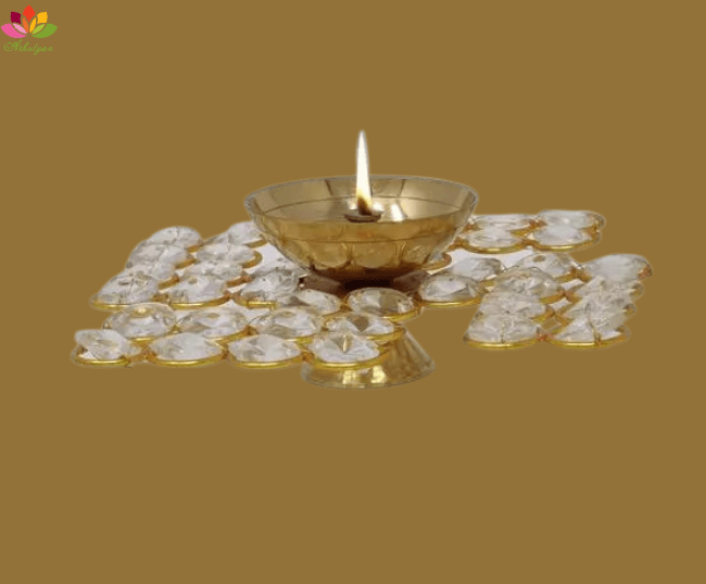 Crystal Swastik Diya