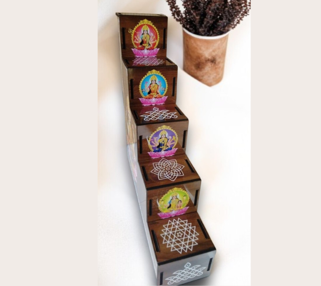 Ashtalakshmi Diya steps - 5 Steps -Assembled