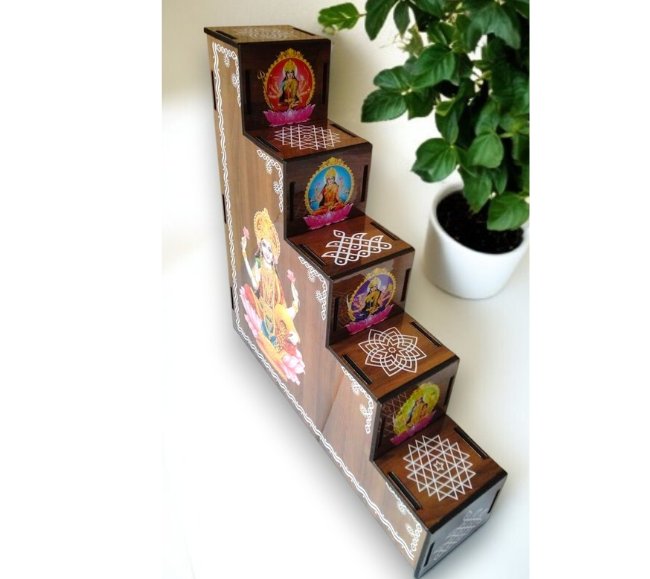 Ashtalakshmi Diya steps - 5 Steps -Assembled