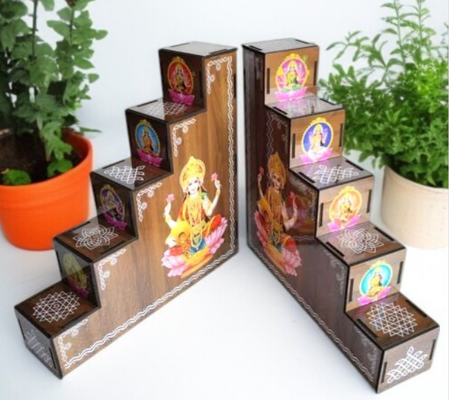 Ashtalakshmi Diya steps - 5 Steps -Assembled