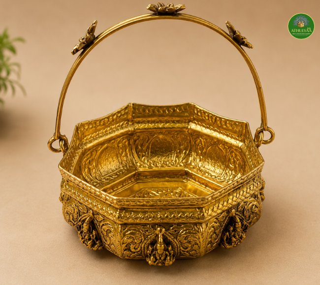 Ashtalakshmi Brass Design Temple flower basket