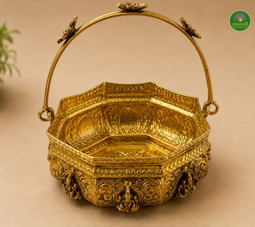 Ashtalakshmi Brass Design Temple flower basket