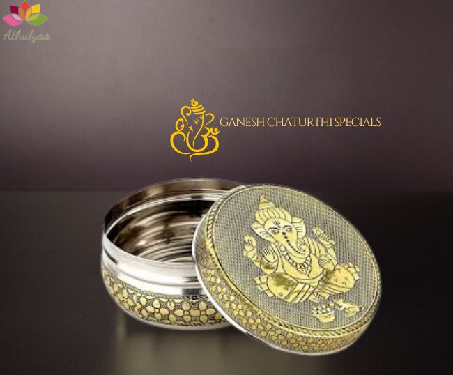 oxidised ganesha steel box