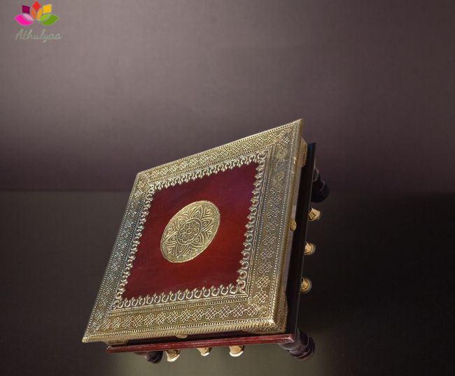 Brass wooden Chowki with Bell