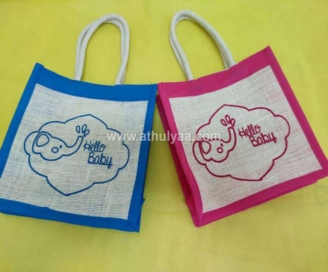 Hello Baby Elephant Babyshower jute bag