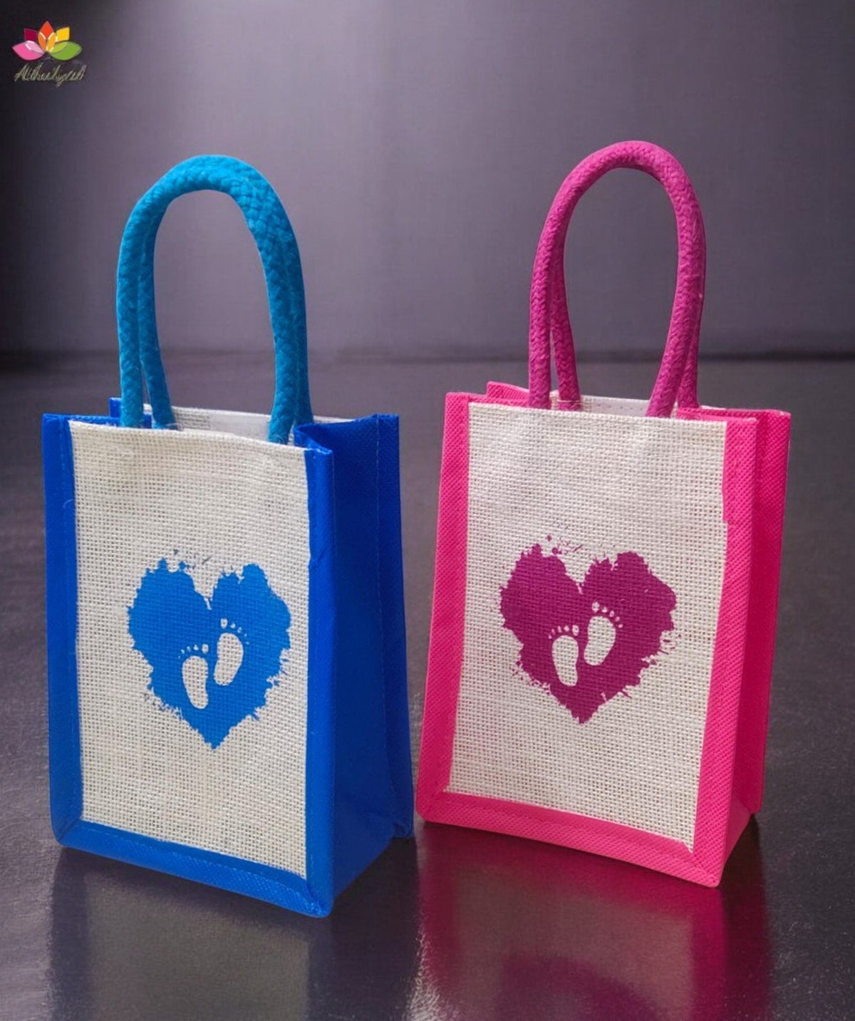 Babyshower Happy Feet Jute bag