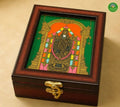 Tanjore style reverse glass paint jewel box - Balaji
