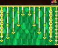 Banana Leaf Backdrop with yellow flower hanging