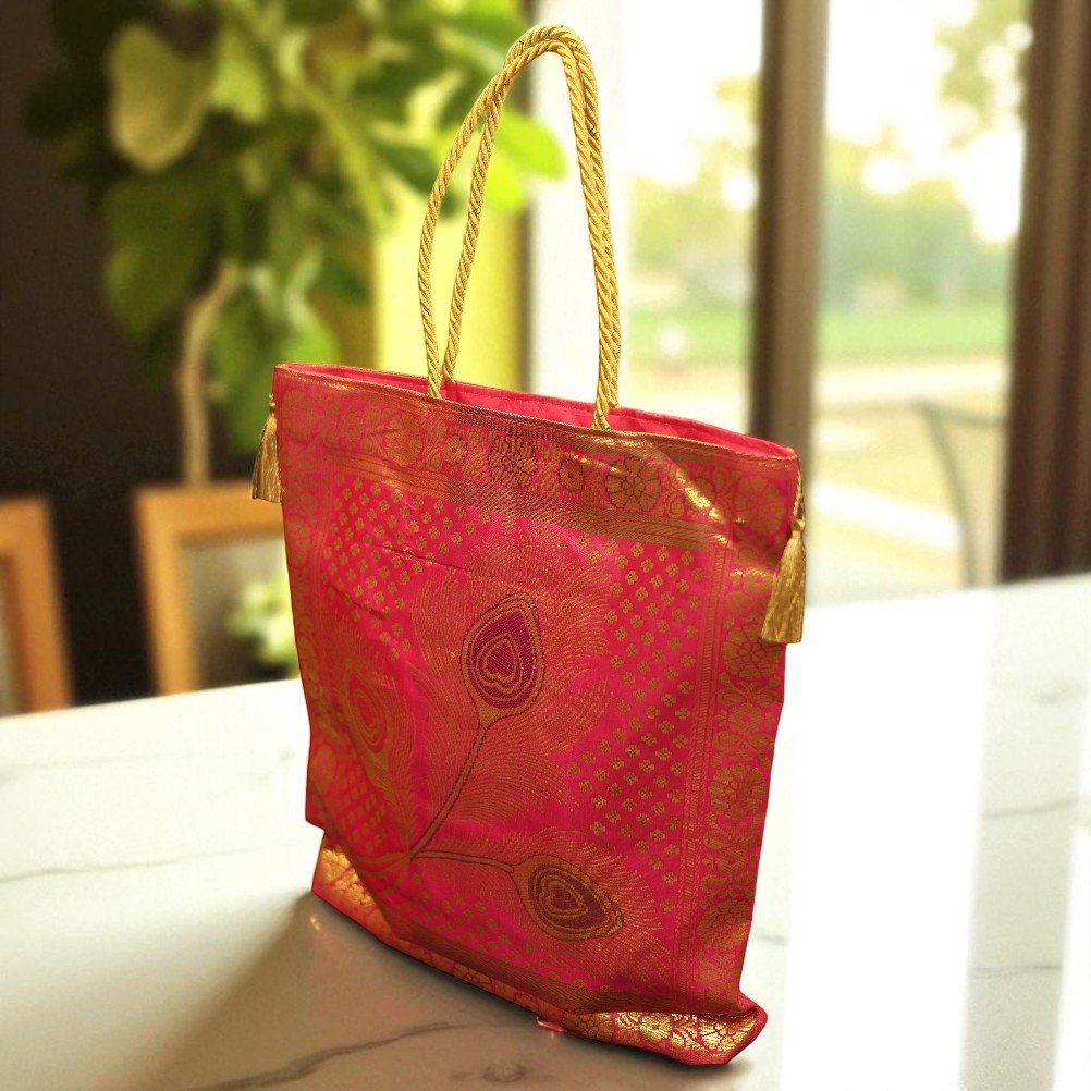 Banarasi Bag with Gold thread Handle
