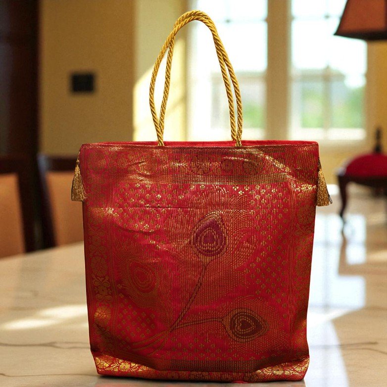 Banarasi Bag with Gold thread Handle