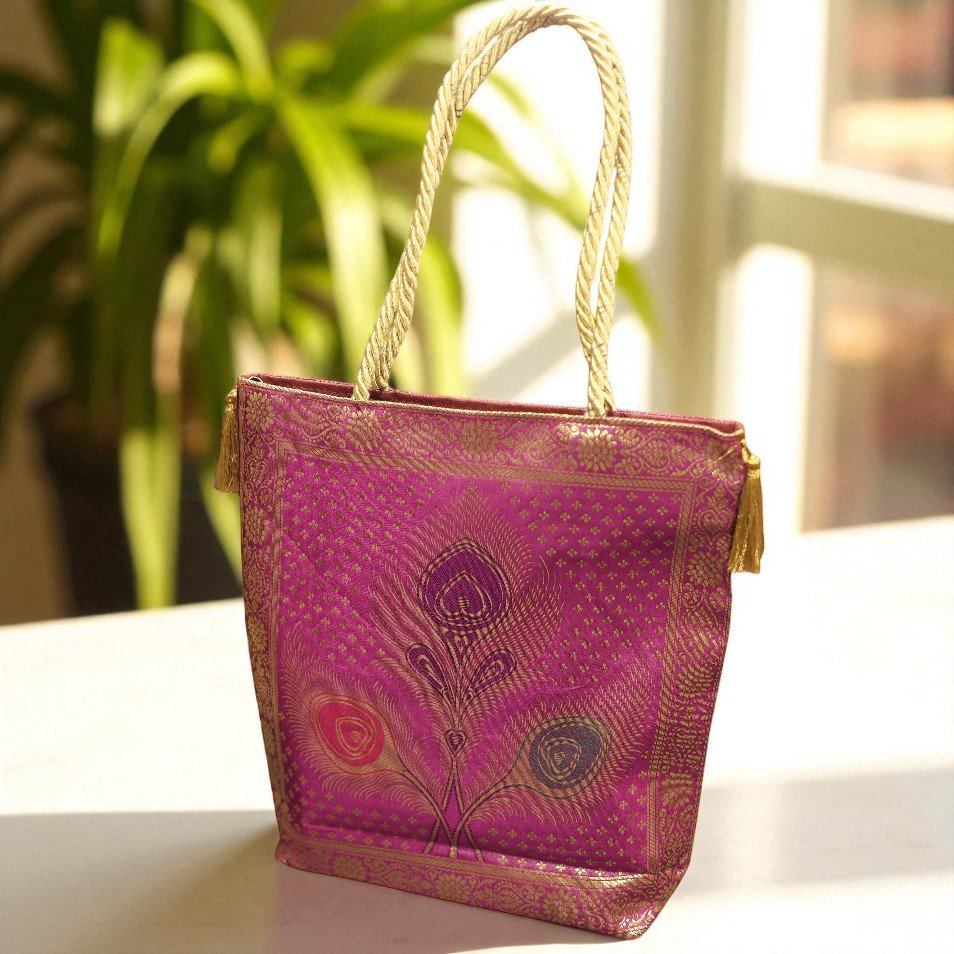 Banarasi Bag with Gold thread Handle