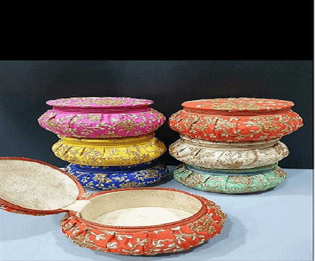 Bangle And Earring box with Floral Embroidery