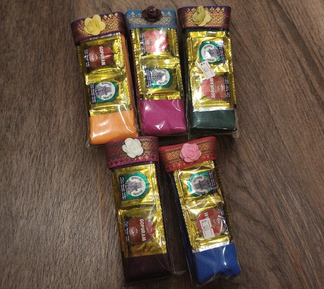 Silk cotton blouse bit with Devi Haldi kumkum packing