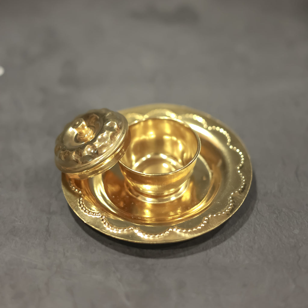 Brass Apple Kumkum holder