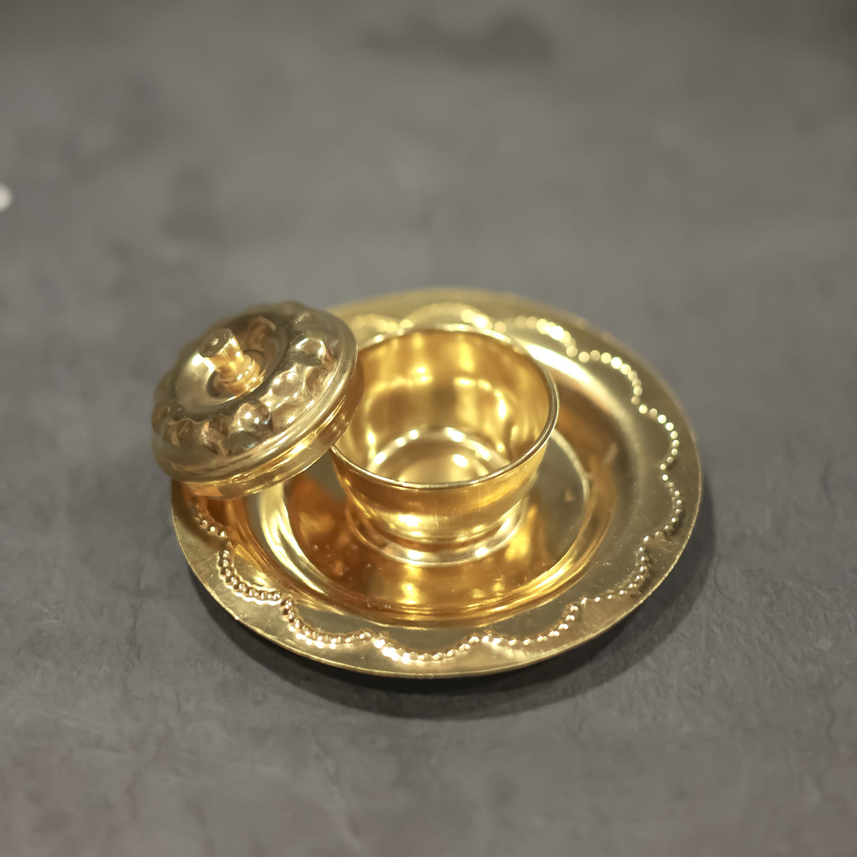 Brass Apple Kumkum holder