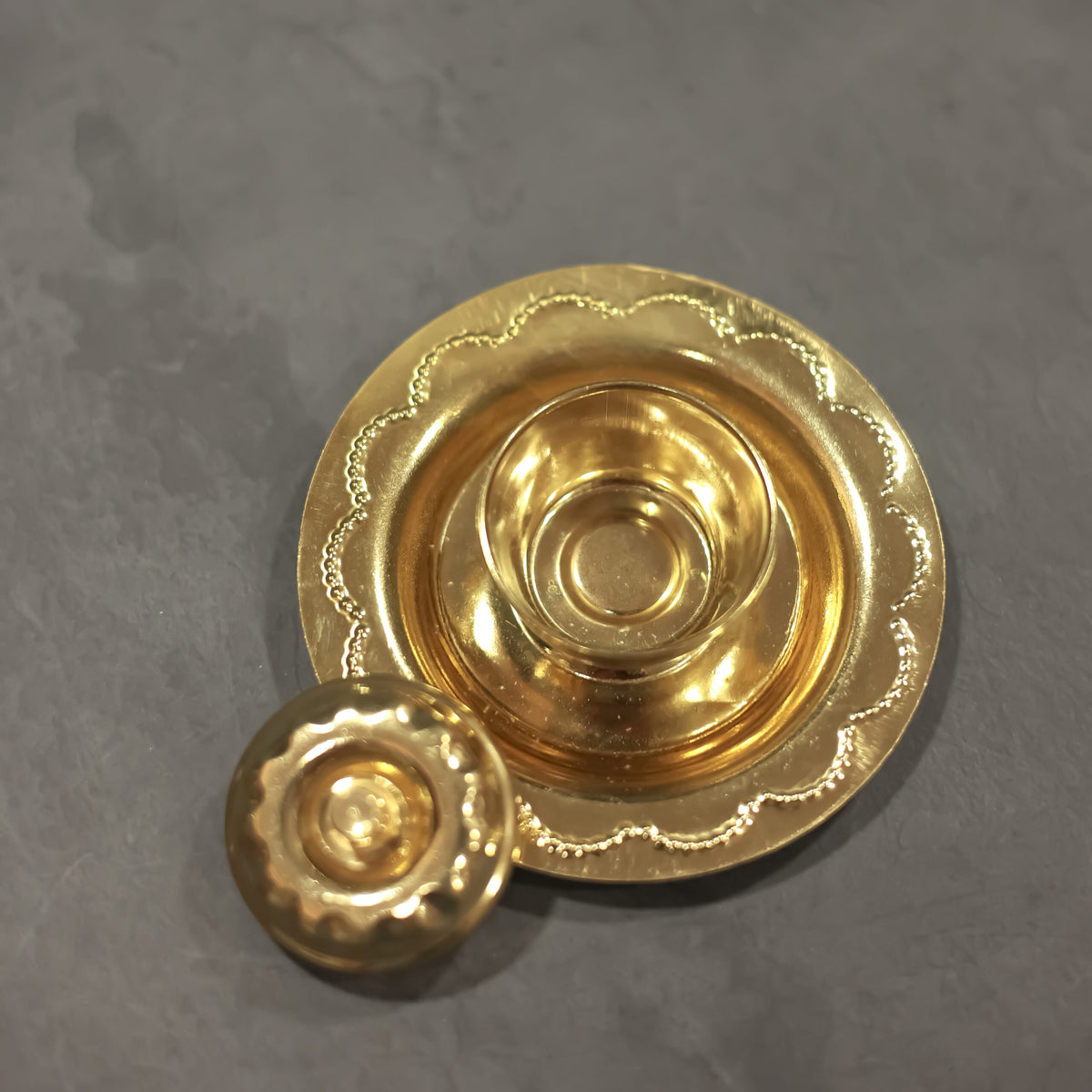 Brass Apple Kumkum holder