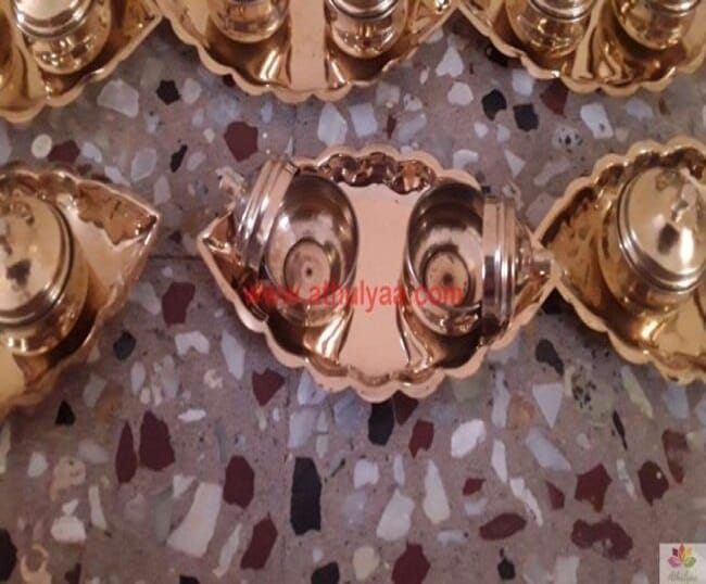 Brass Haldi kumkum set