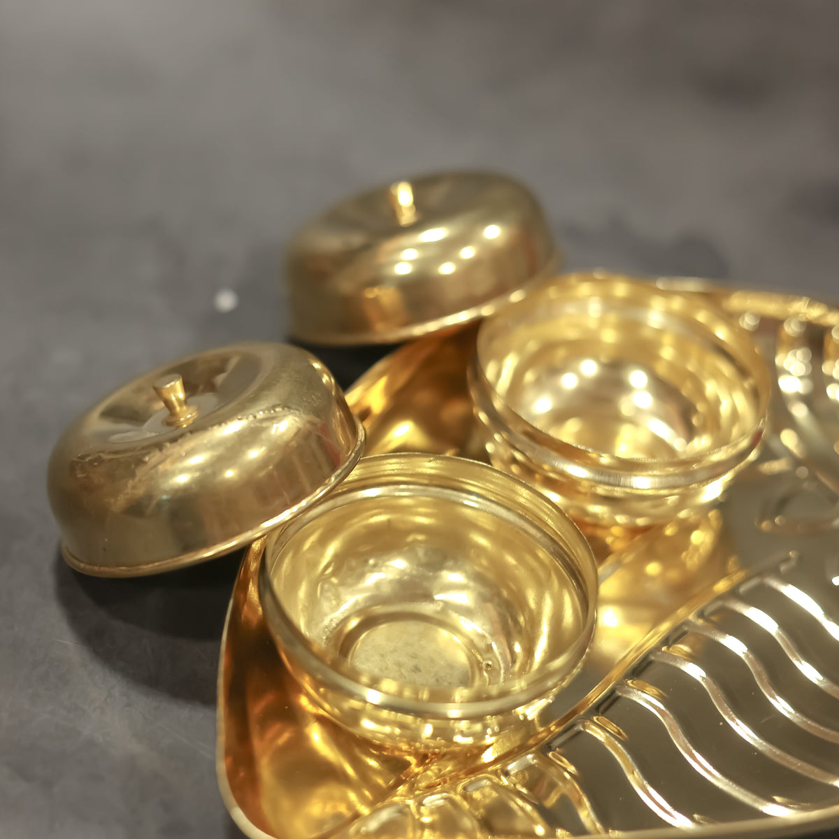 Brass Haldi Kumkum tray