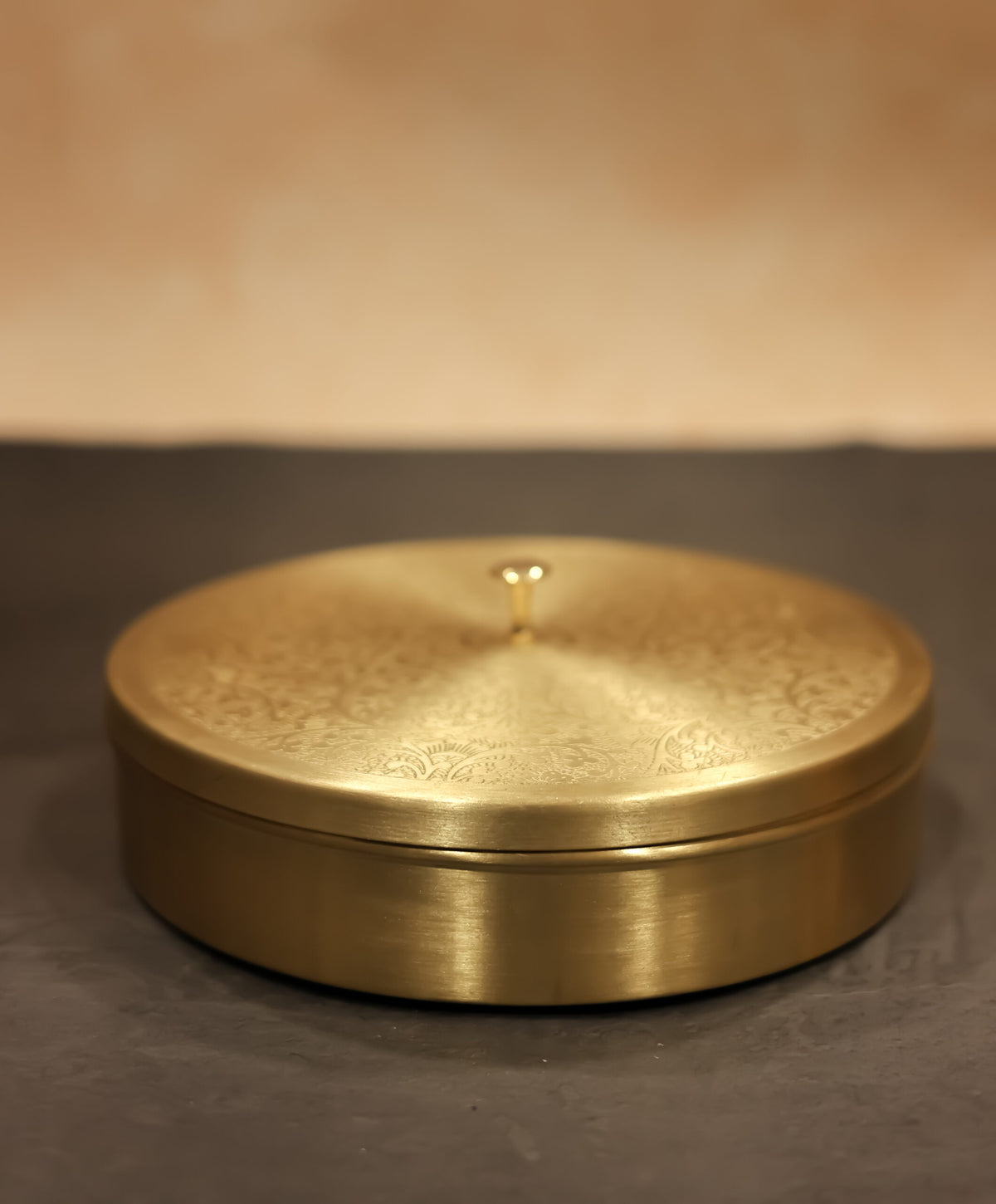 Brass Masala Box with etched lid