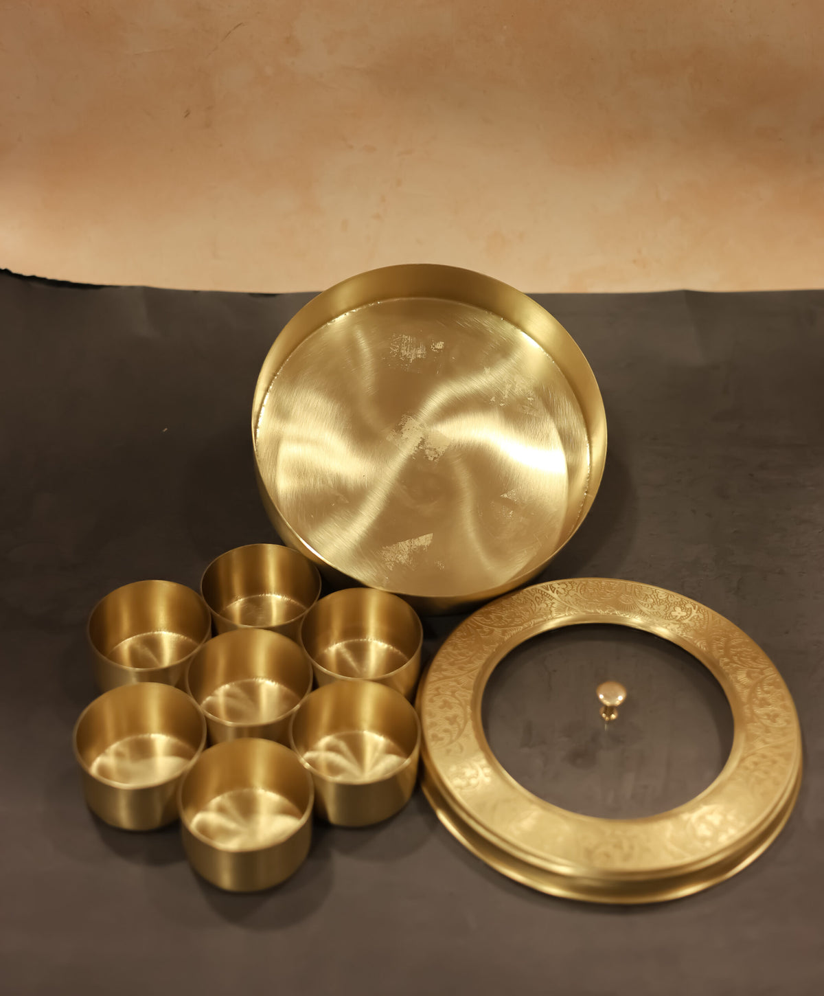 Brass Masala Box with transparent lid
