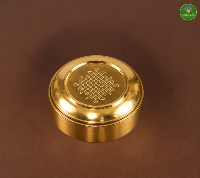 Brass kolam Mini Pooja / Masala Box