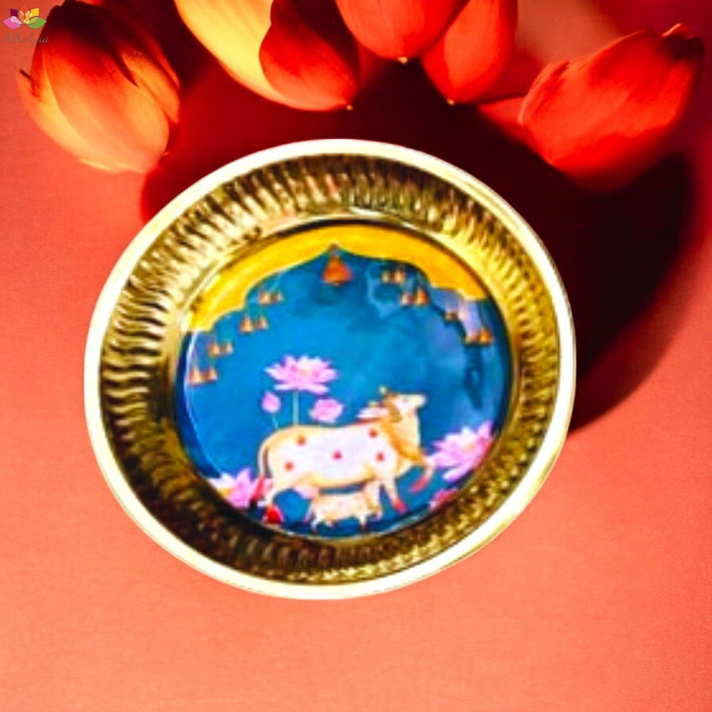 Pichwai Brass Tray - Big