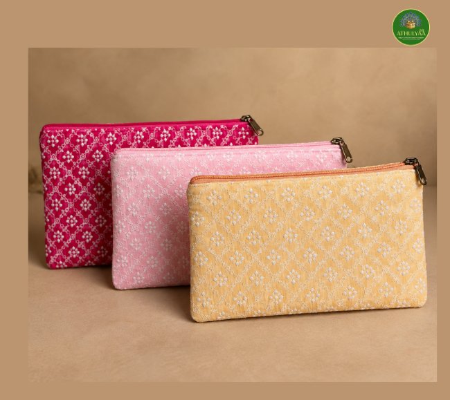 Chikankari Embroidery Purse BUY ONE GET ONE